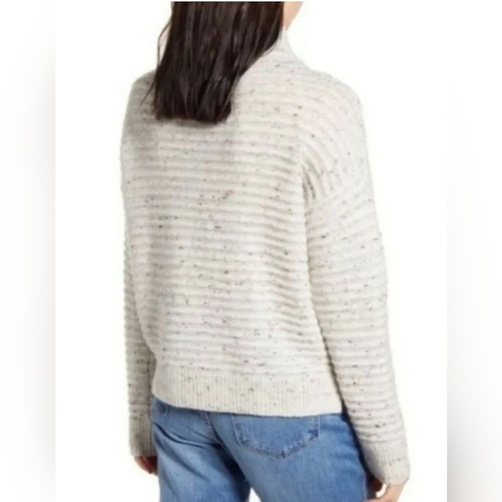 Madewell Donegal Belmont Minimalist Mock Neck Wool Blend Oversized Sweater SZ XS - Picture 7 of 9